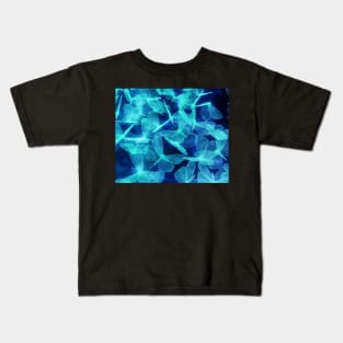 Blue neon butterflies Kids T-Shirt